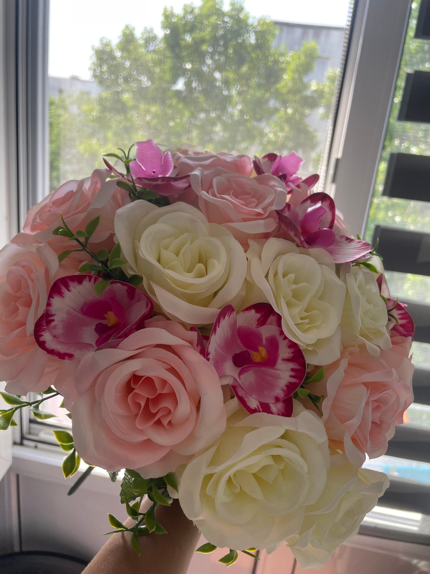 Buchet mireasa sau nasa din flori de matase 04