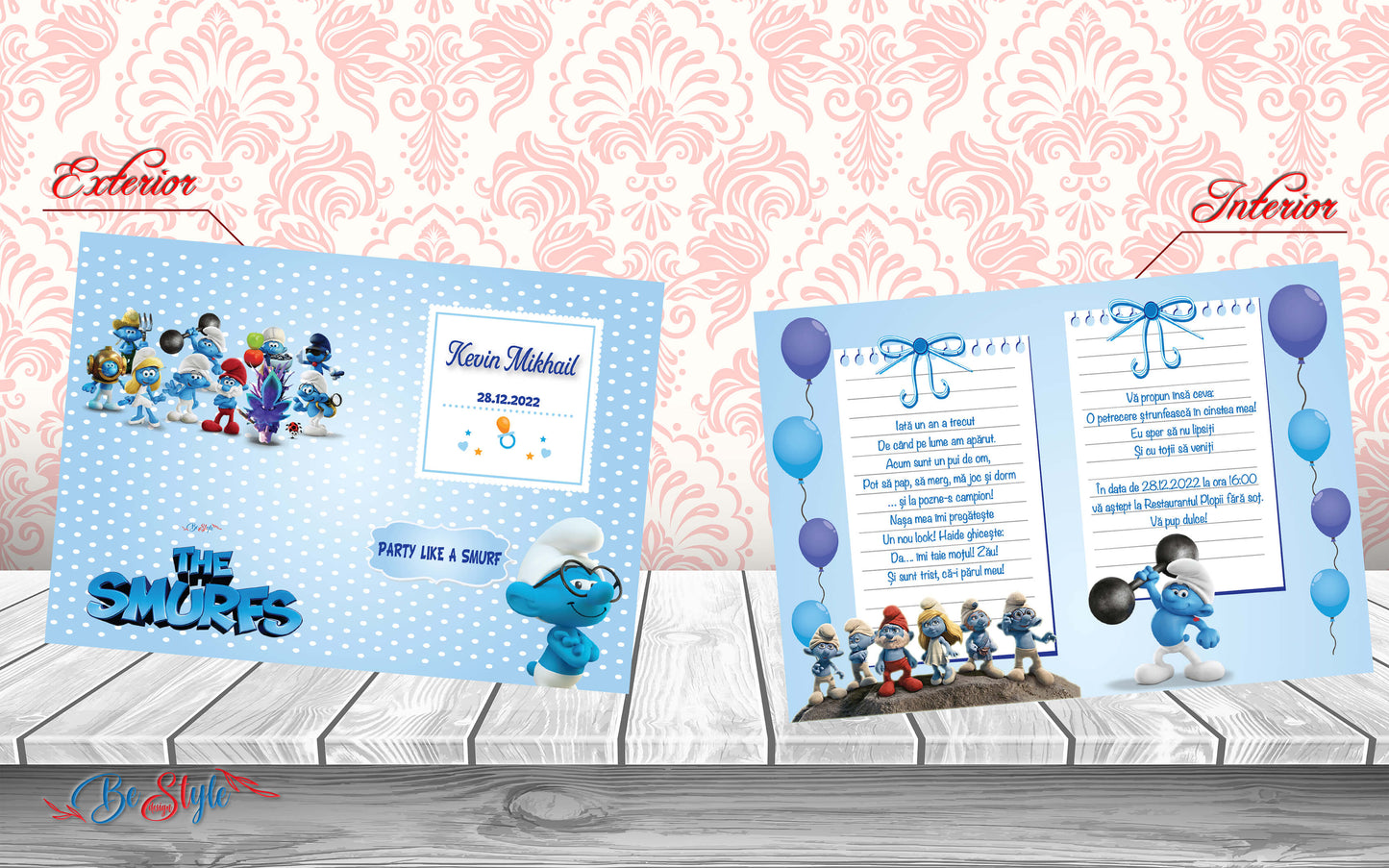 Invitatie botez BSIB033 - Strumfi