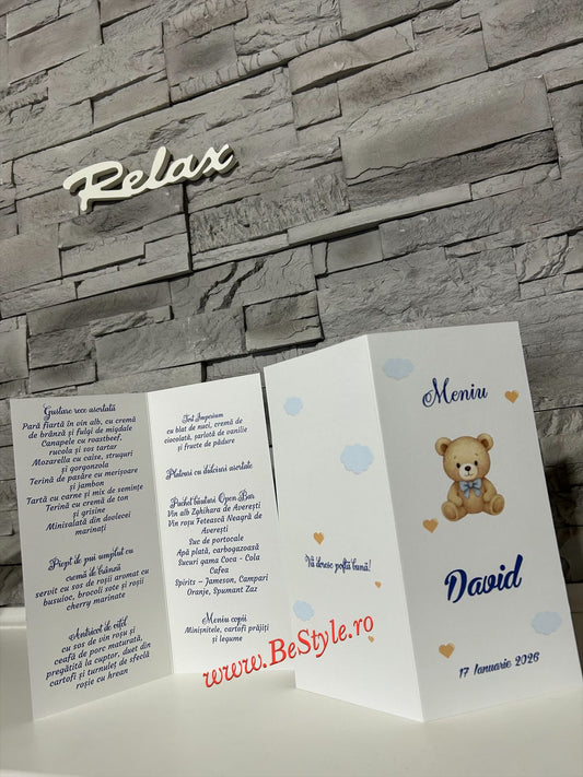 Meniu botez BSMB015 - Ursulet