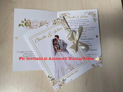 Invitatie nunta BSIN093 cu fundita