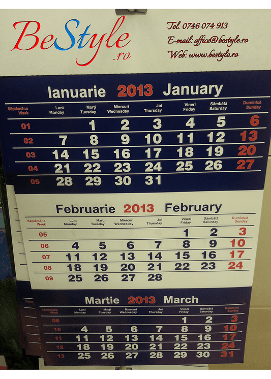 Calendar general triptic 2024 de perete CAL G05
