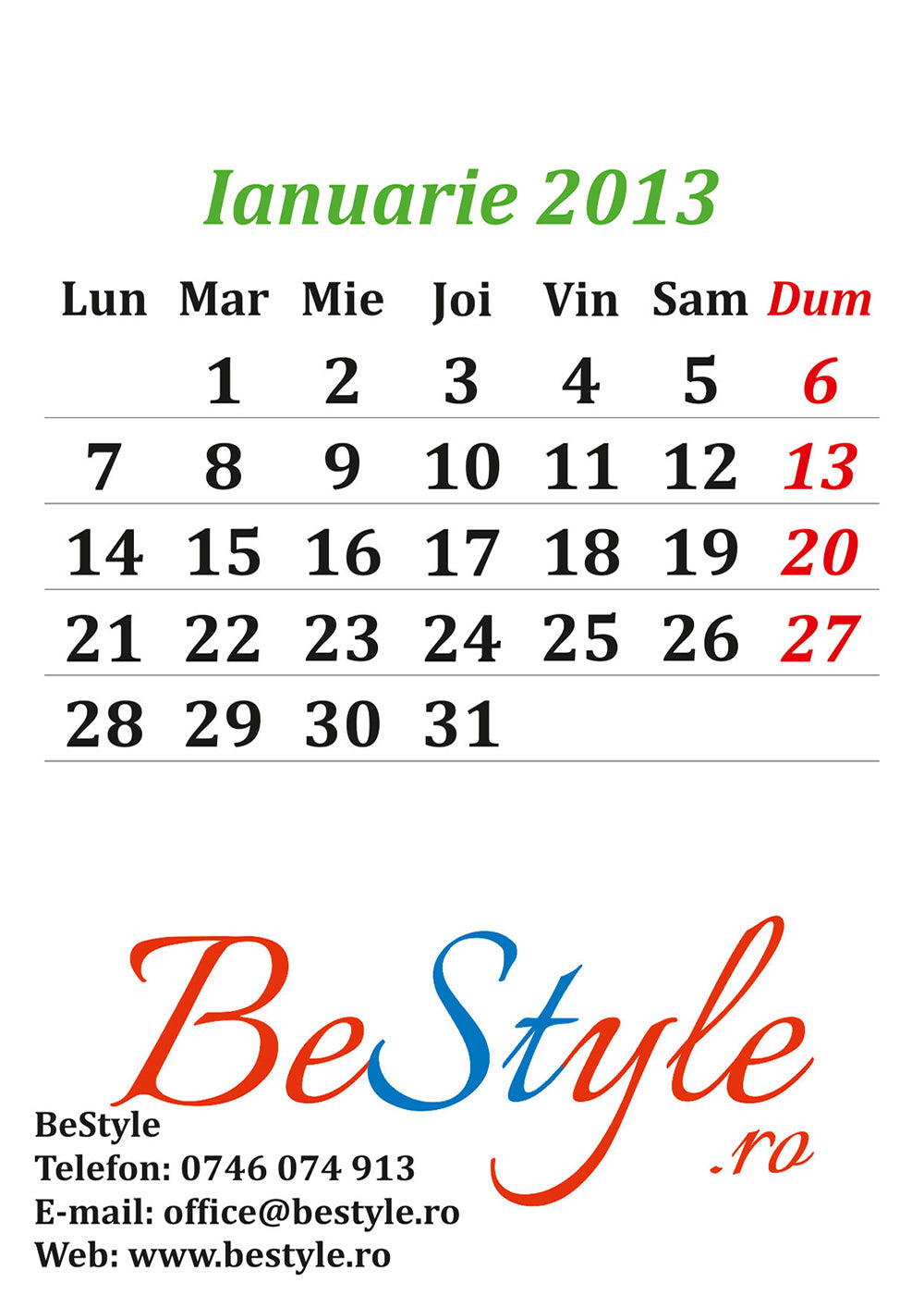 Calendar general de birou 2024 CAL G07