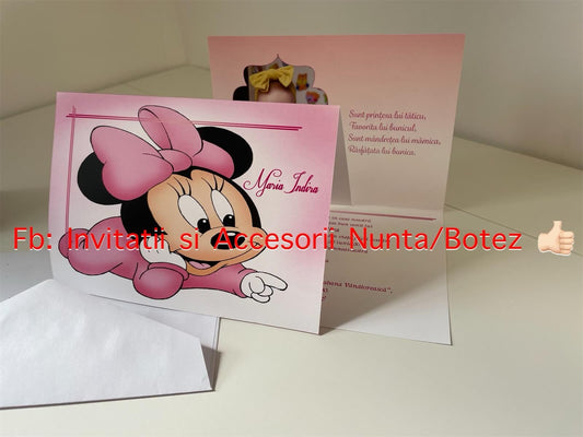 Invitatie botez BSIB005 - Baby Minnie Mouse