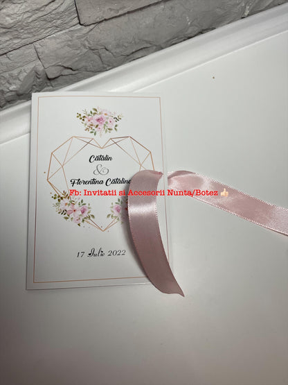 Invitatie nunta BSIN070 cu fundita