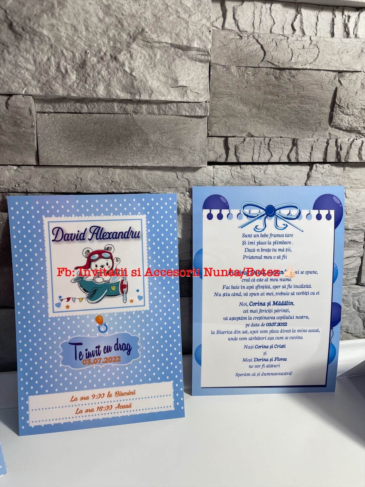 Invitatie botez BSIB020 - avion