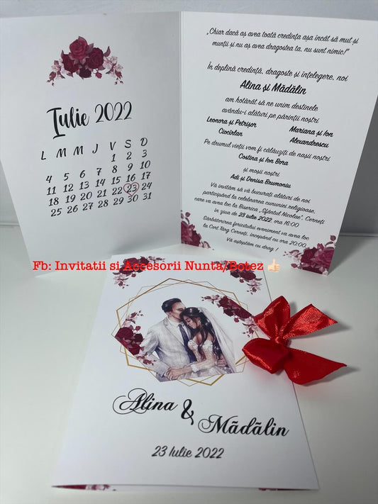 Invitatie nunta BSIN071 cu fundita