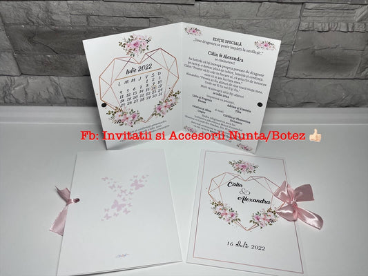 Invitatie nunta BSIN070 cu fundita