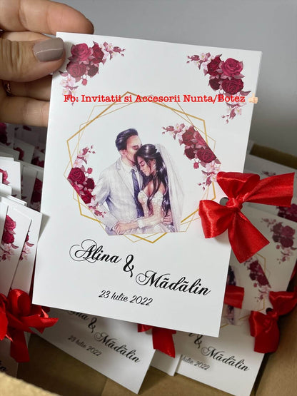 Invitatie nunta BSIN071 cu fundita