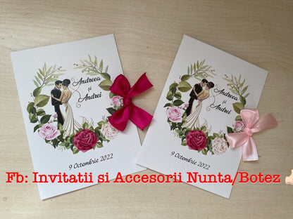 Invitatie nunta BSIN083 cu fundita