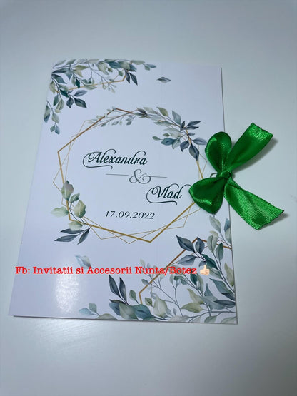 Invitatie nunta BSIN021 cu fundita
