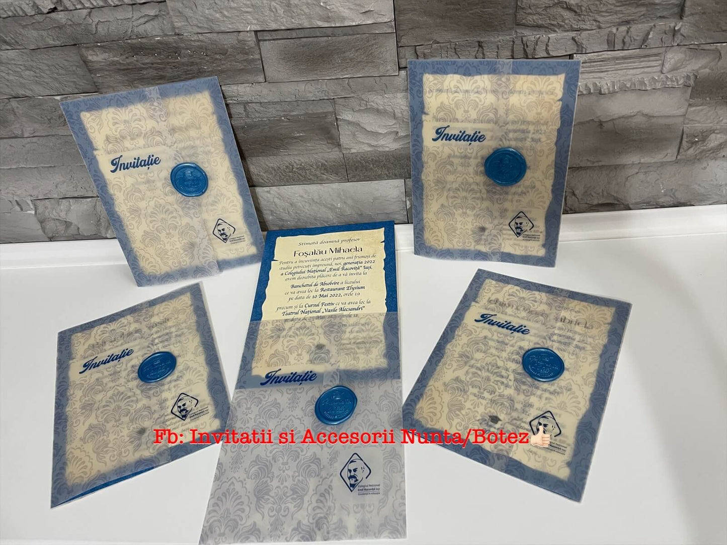 Invitatie nunta BSIN78 cu sigiliu si calc