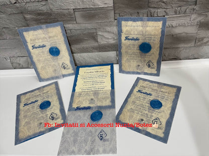 Invitatie nunta BSIN078 cu sigiliu si calc