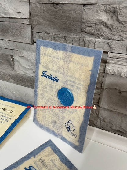 Invitatie nunta BSIN078 cu sigiliu si calc