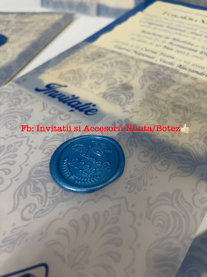 Invitatie nunta BSIN078 cu sigiliu si calc