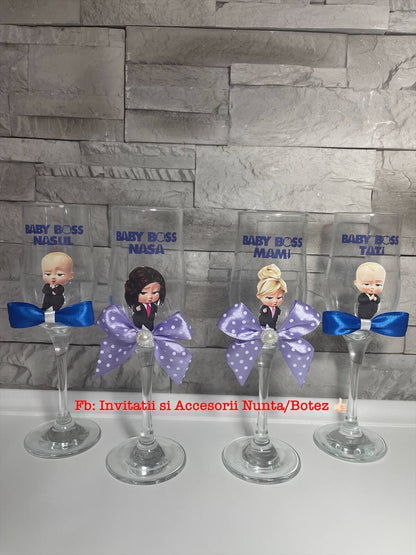 Pahare personalizate botez baietel 02 Baby Boss