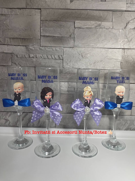 Pahare personalizate botez 02 Baby Boss