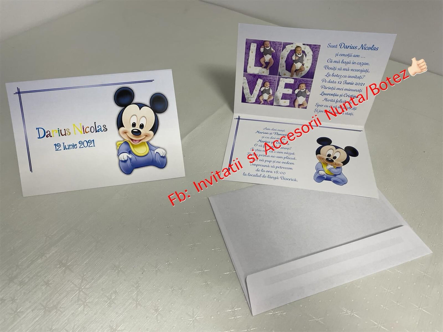 Invitatie botez BSIB16 Baby Mickey Mouse