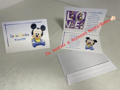Invitatie botez BSIB016 - Baby Mickey Mouse