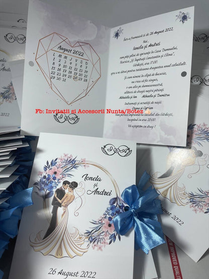 Invitatie nunta BSIN043 cu fundita