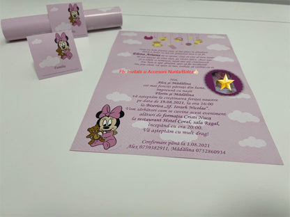 Invitatie botez BSIB015 - Baby Minnie Mouse