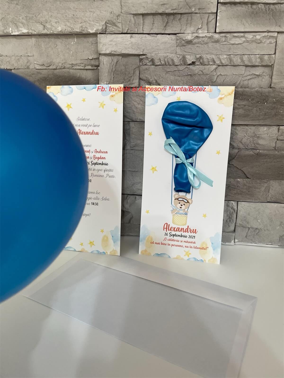 Invitatie botez BSIB18 balon