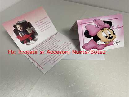 Invitatie botez BSIB005 - Baby Minnie Mouse