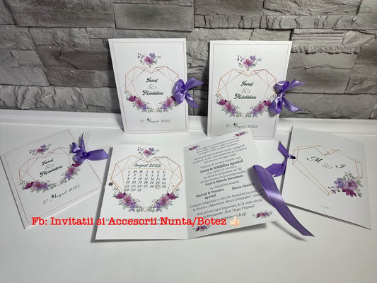 Invitatie nunta BSIN047 cu fundita