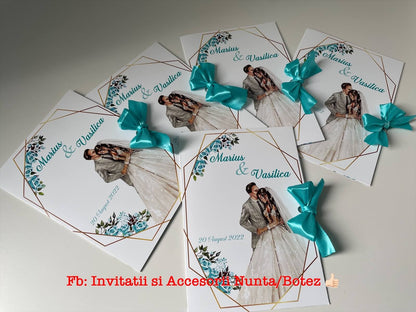 Invitatie nunta BSIN069 cu fundita