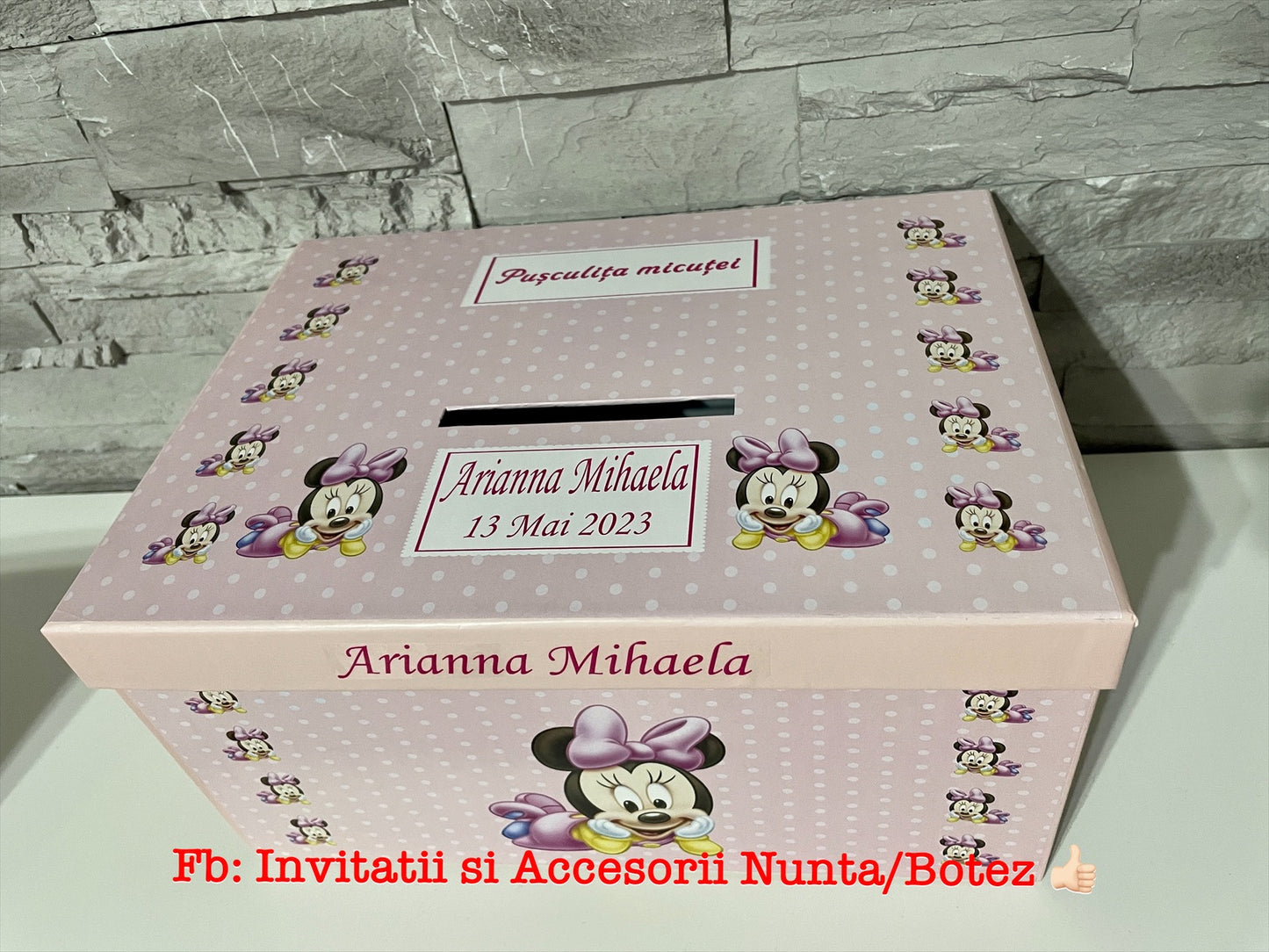 Cutie plicuri de bani botez Minnie Mouse 03