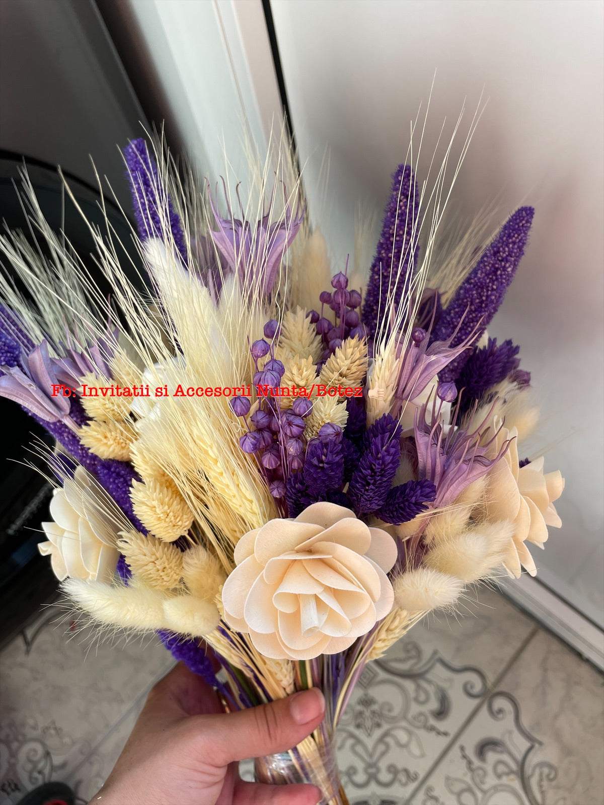 Buchet mireasa sau nasa cu flori uscate 06