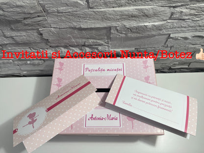 Cutie plicuri de bani botez Mica balerina 01