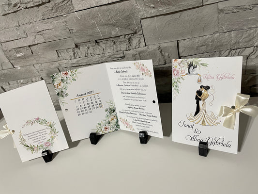 Invitatie 2 in 1 BSIN46 cu fundita