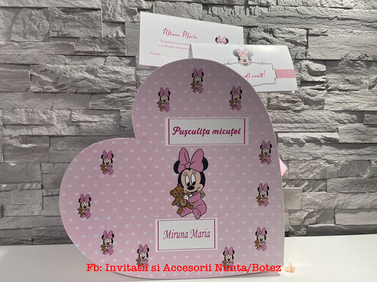 Cutie plicuri de bani botez - inima 01