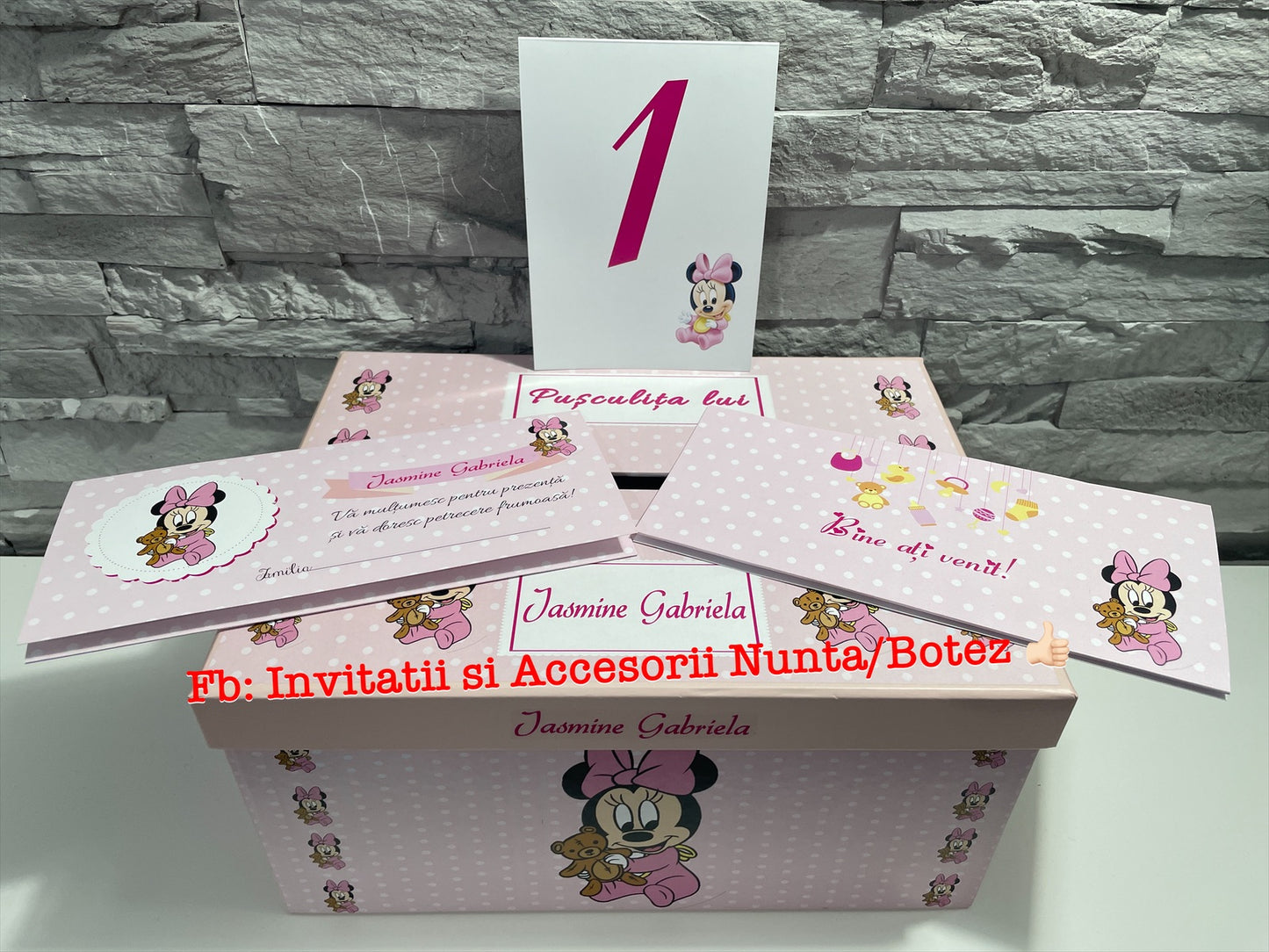 Cutie plicuri de bani botez Minnie Mouse 02