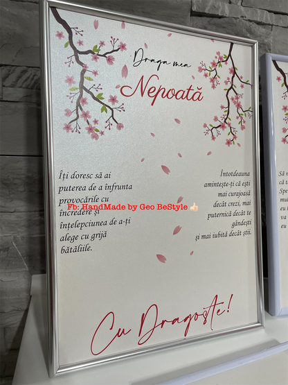 Tablou personalizat cu mesaj pentru persoanele dragi, A4