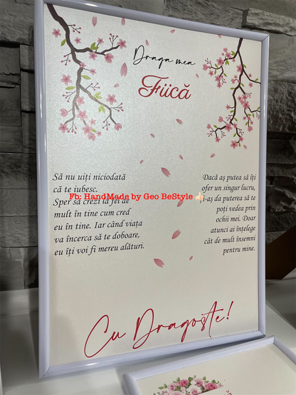 Tablou personalizat cu mesaj pentru persoanele dragi, A4
