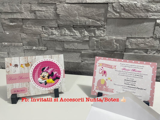 Invitatie botez BSIB004 - Minnie Mouse