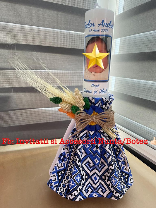 Lumanare botez - personalizata 01