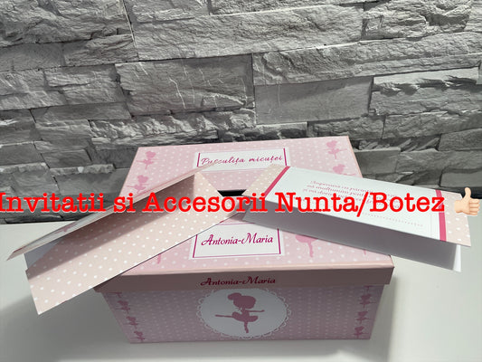 Cutie plicuri de bani botez Mica balerina 01