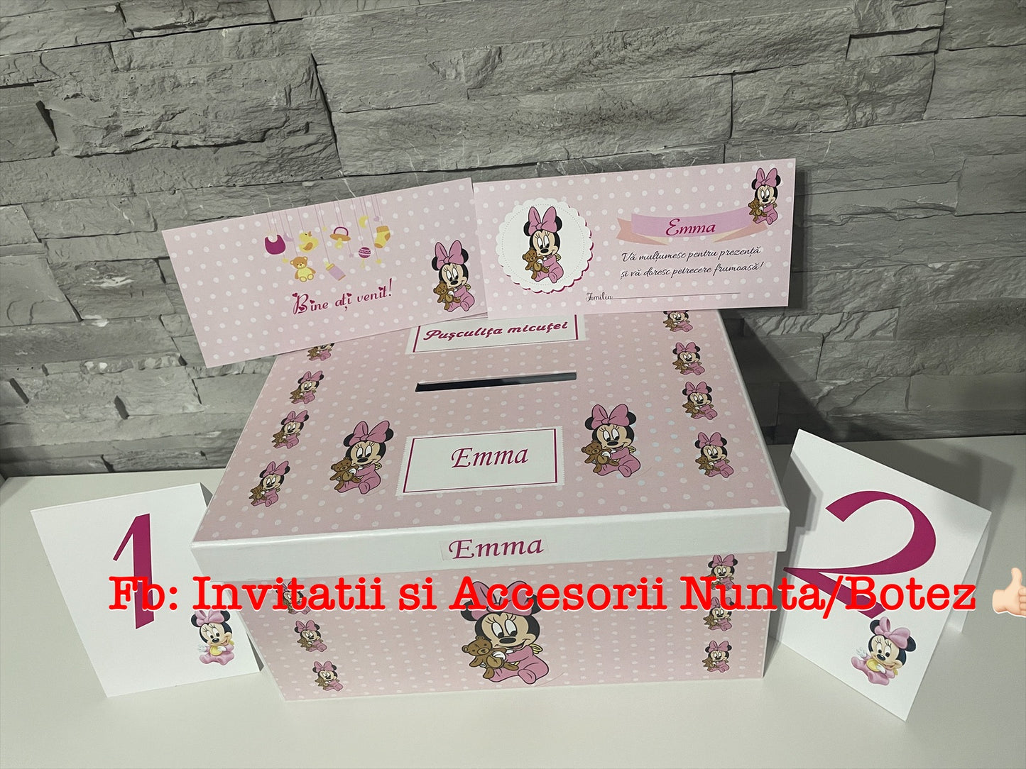 Cutie plicuri de bani botez Minnie Mouse 01
