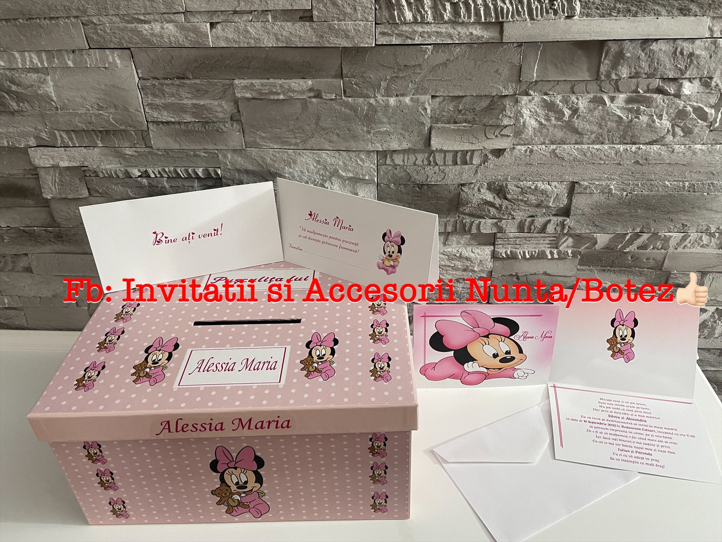 Cutie plicuri de bani botez Minnie Mouse 02