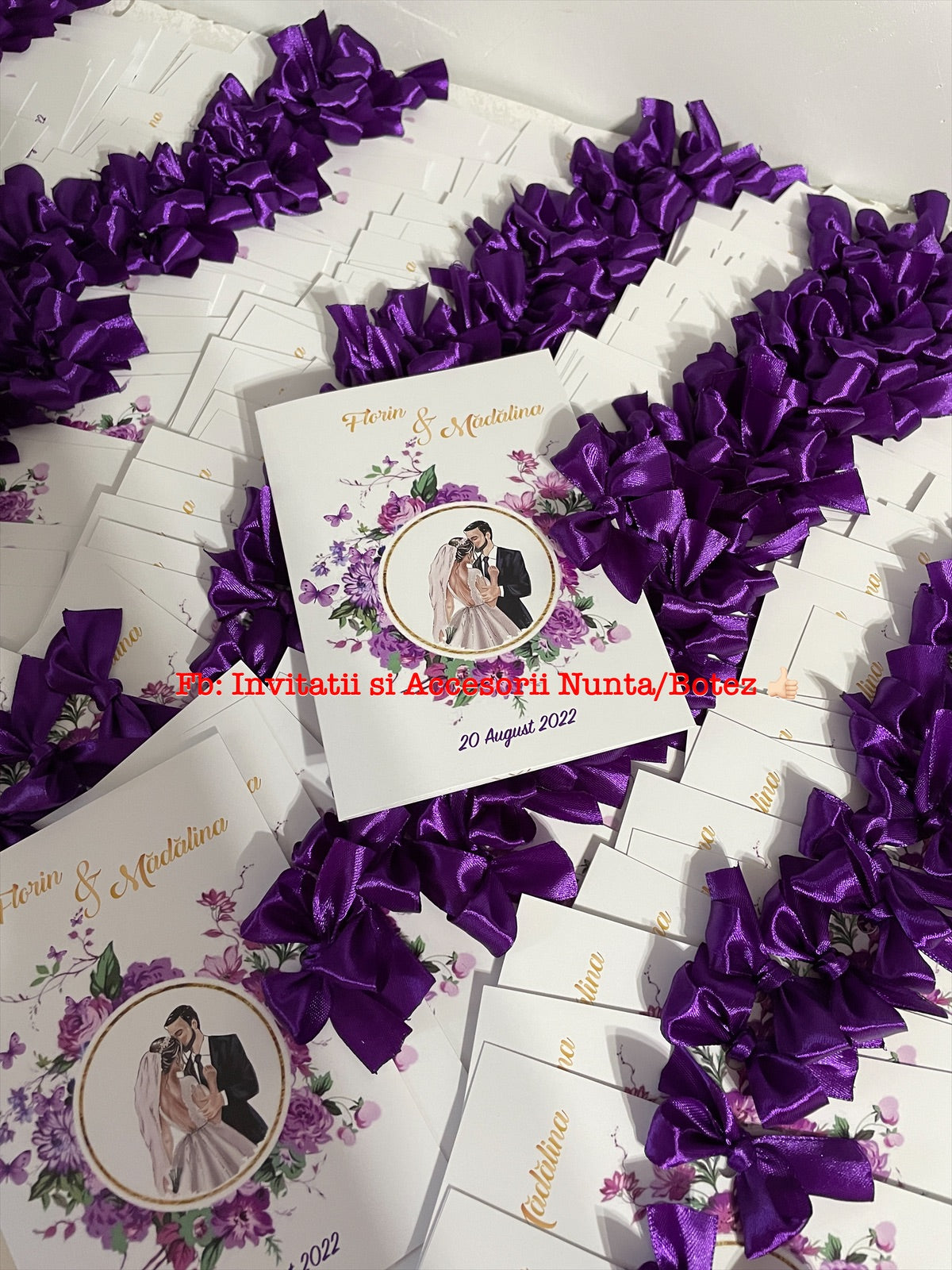 Invitatie nunta BSIN075 cu fundita