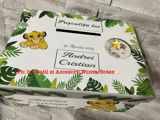 Cutie plicuri de bani botez Simba 01