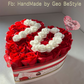Aranjament cu trandafiri de sapun personalizat cu varsta din trandafiri 01