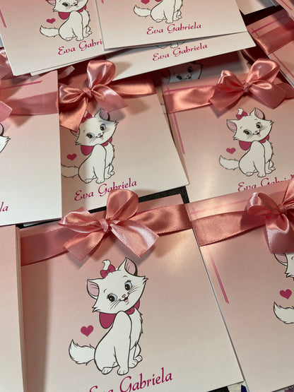 Invitatie botez BSIB029 cu fundita - Marie the cat