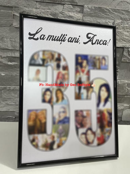 Tablou personalizat cu fotografii in forma varstei - format A4