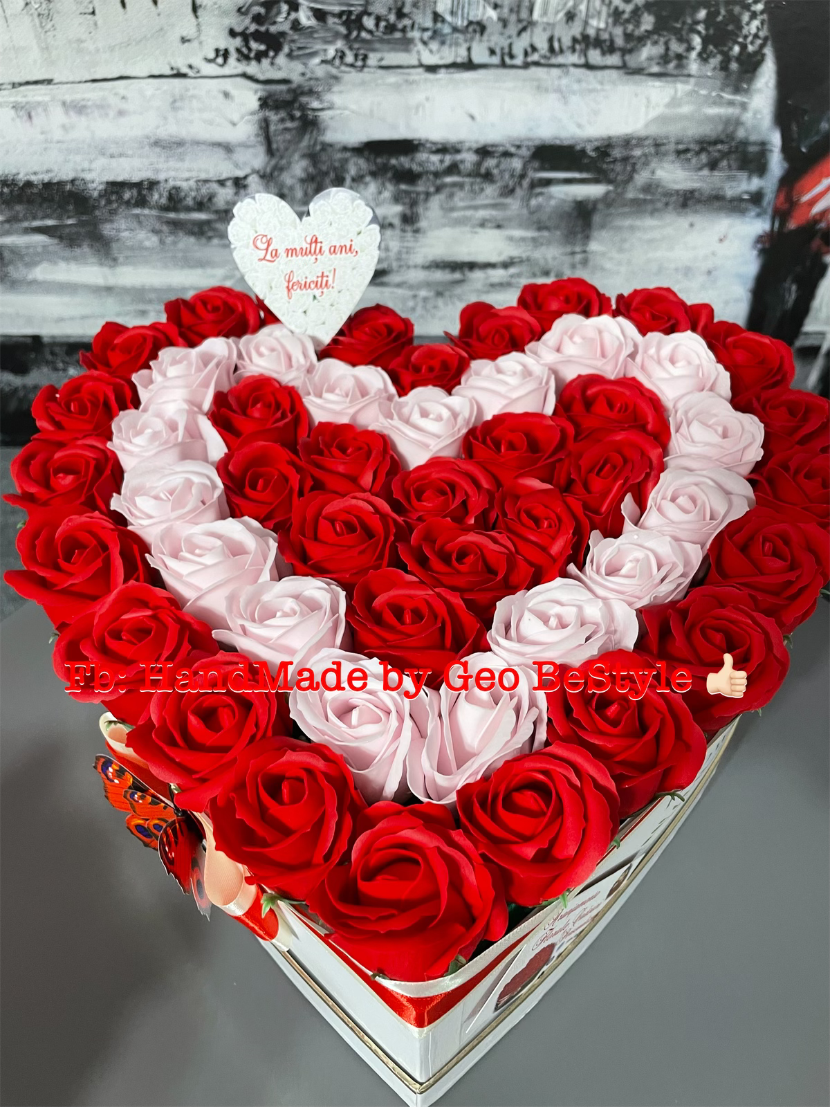 Cutie inima cu trandafiri de sapun 33