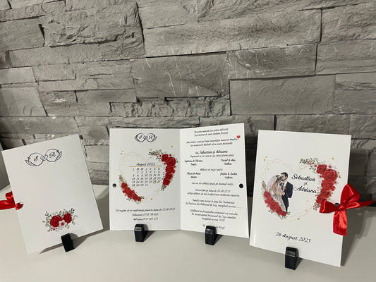 Invitatie nunta BSIN074 cu fundita