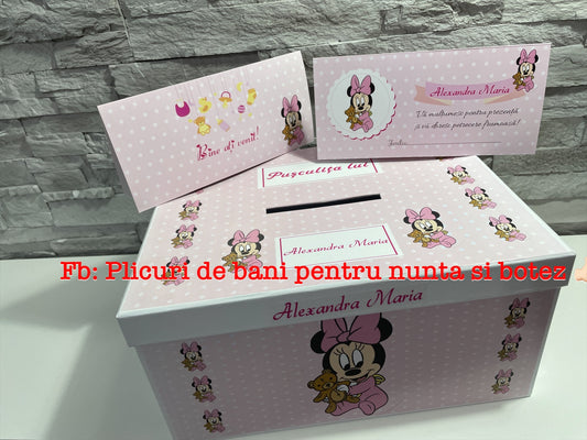 Cutie plicuri de bani botez Minnie Mouse 01