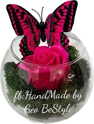 Martisor cu licheni in bol de sticla